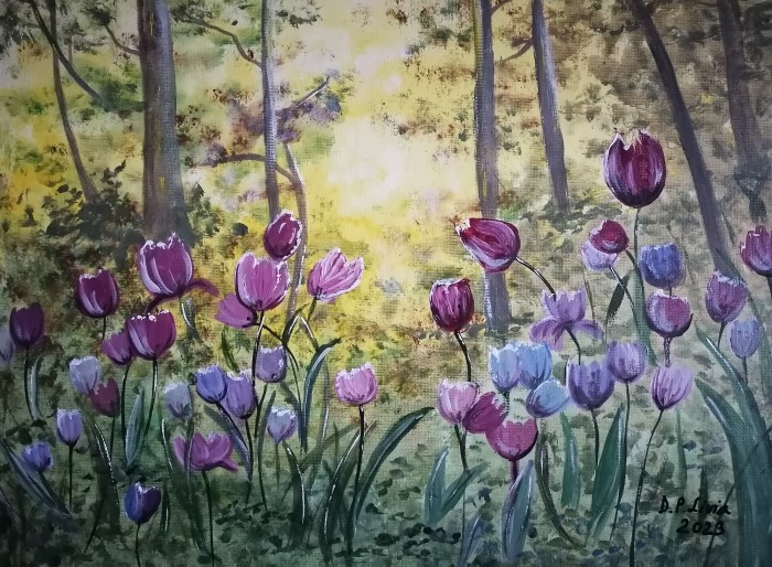 Pictura Padurea Cu Lalele
