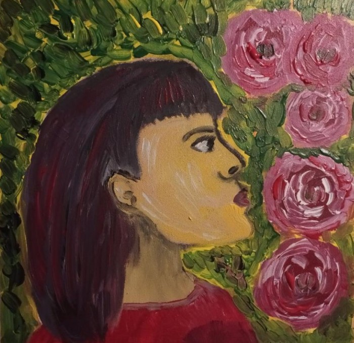 Pictura Fata Cu Flori