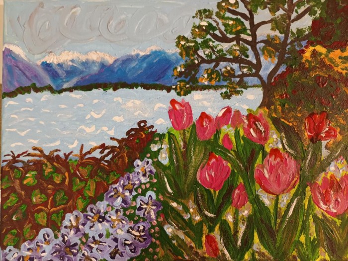 Pictura Peisaj Cu Flori 14