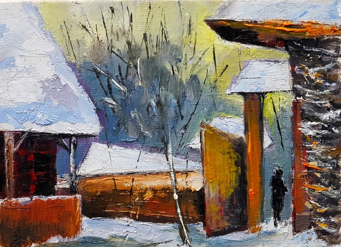 Pictura Apus De Soare, Iarna