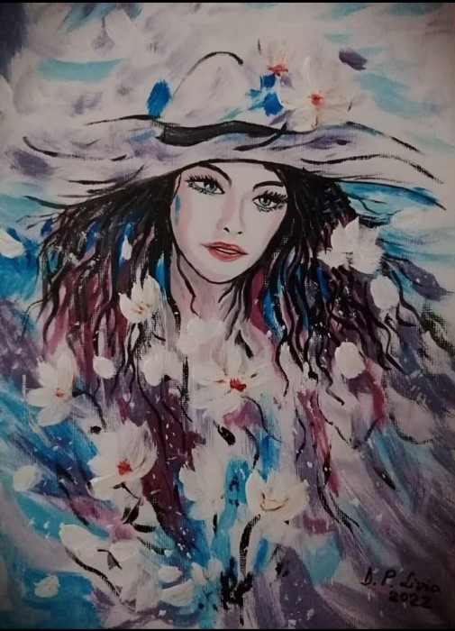 Pictura Fata Cu Flori