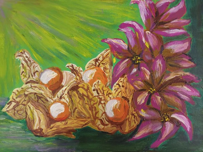 Pictura Natura Statica Cu Flori Si Fructe 2