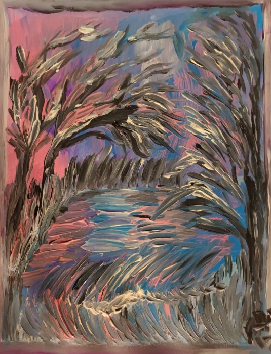 Pictura Peisaj De Iarna Abstract