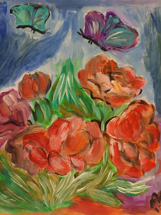 Pictura Flori Si Fluturi 5