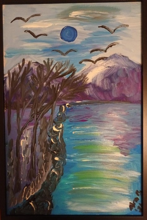 Pictura Peisaj Albastru Abstract