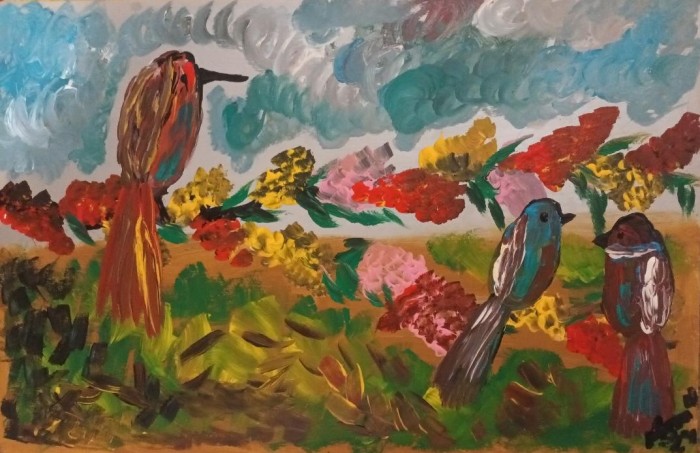 Pictura Peisaj Cu Pasari