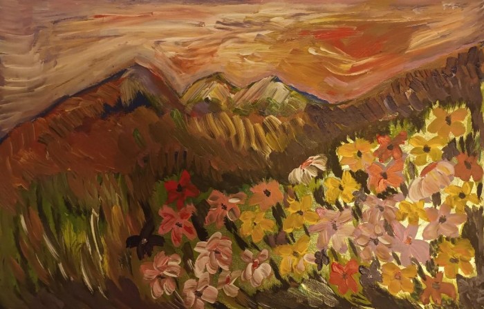 Pictura Peisaj Cu Flori 15