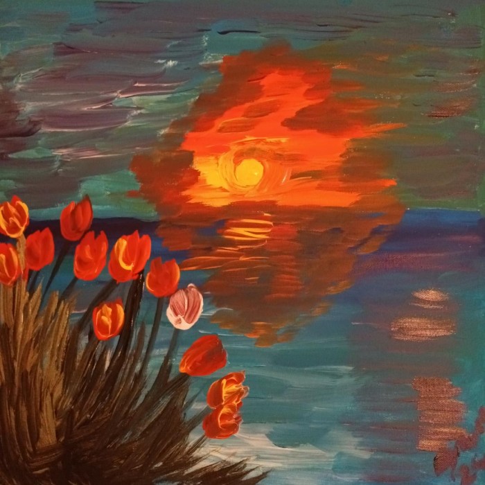 Pictura Flori La Apus