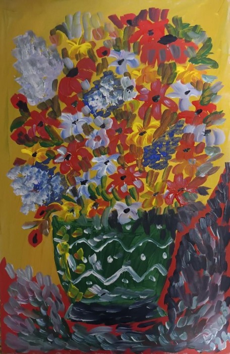 Pictura Vas Rustic Cu Flori