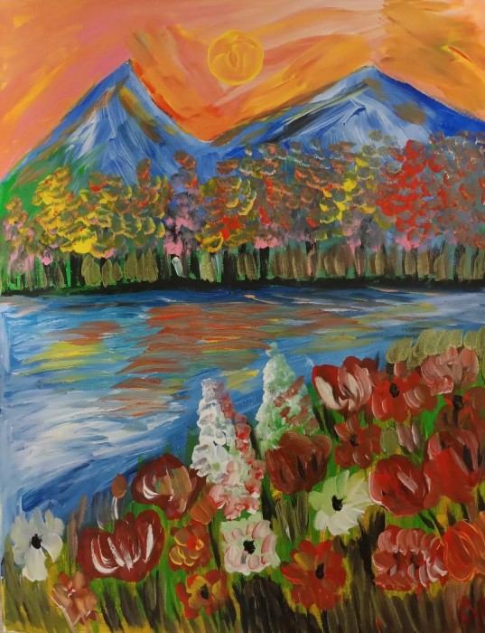 Pictura Peisaj Cu Flori 16