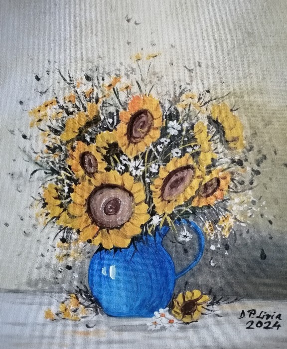 Pictura Vas Cu Floarea Soarelui