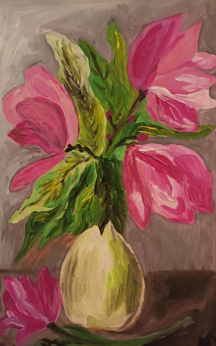 Pictura Vas Cu Magnolii