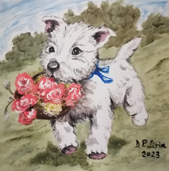 Pictura Catelus Indragostit