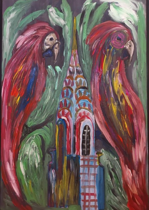 Pictura Doi Papagali