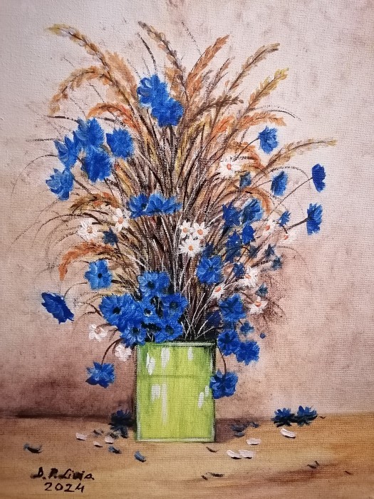 Pictura Grau Si Albastrele