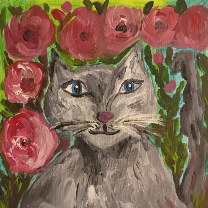 Pictura Cat With Roses