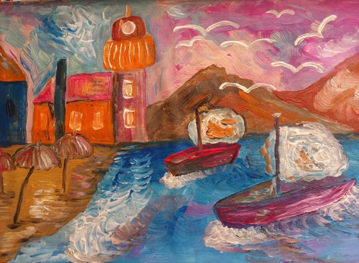 Pictura Peisaj Marin Abstract