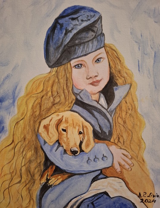 Pictura Blondina Cu Catel