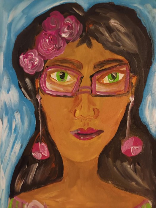 Pictura Portret De Femeie Cu Ochelari