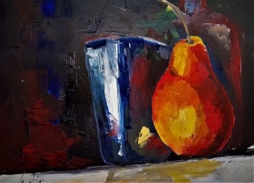 Natură Statică Cu O Pară Pictura