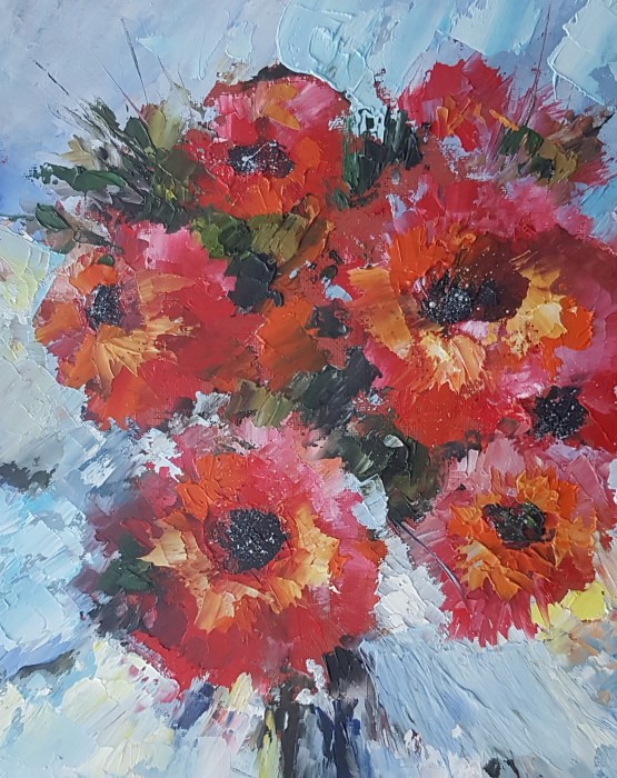 Pictura Natura Statica Cu Flori ...Rosii