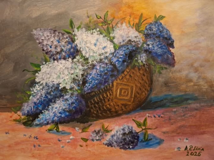 Pictura Cos Cu Liliac