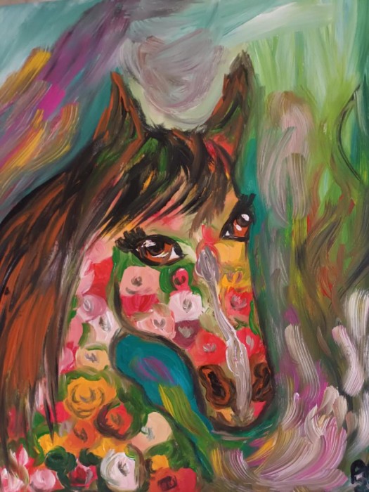 Pictura Abstract Flower Horse
