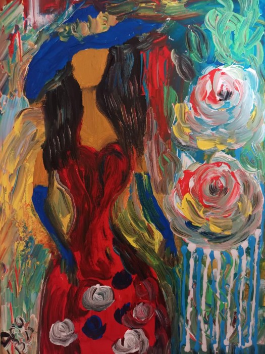 Pictura Doamna Cu Trandafiri