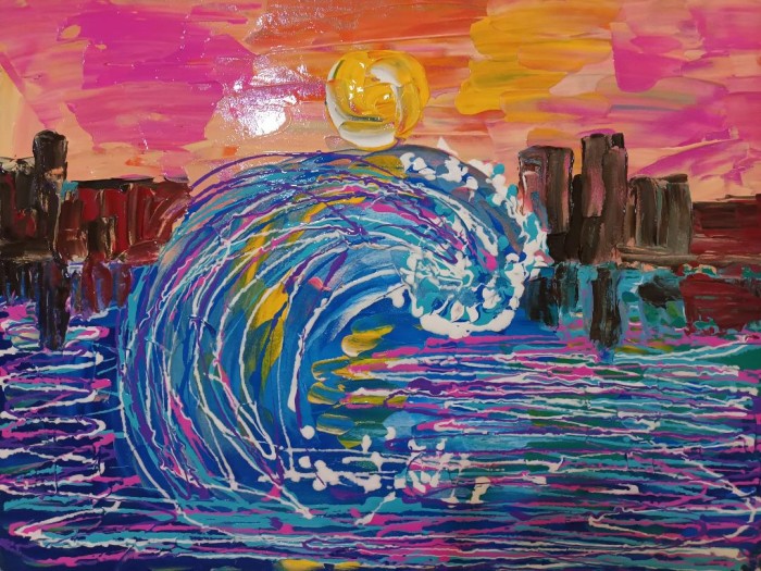Pictura Peisaj Marin Abstract