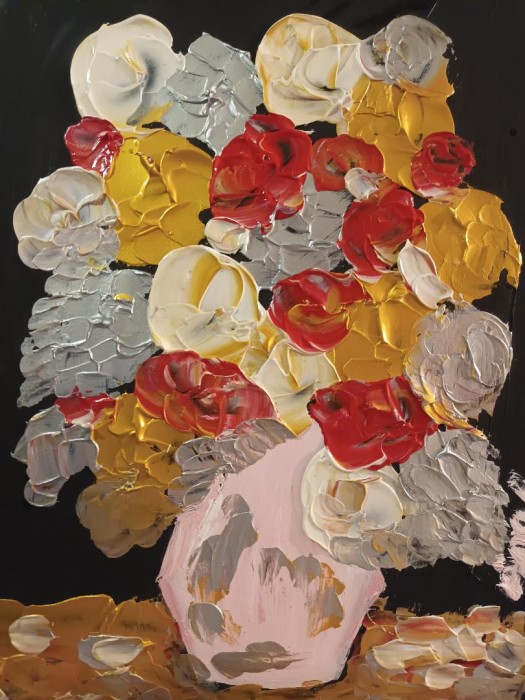 Pictura Vas Cu Flori Metalice