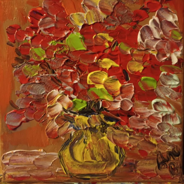Pictura Vas Cu Flori Rosii