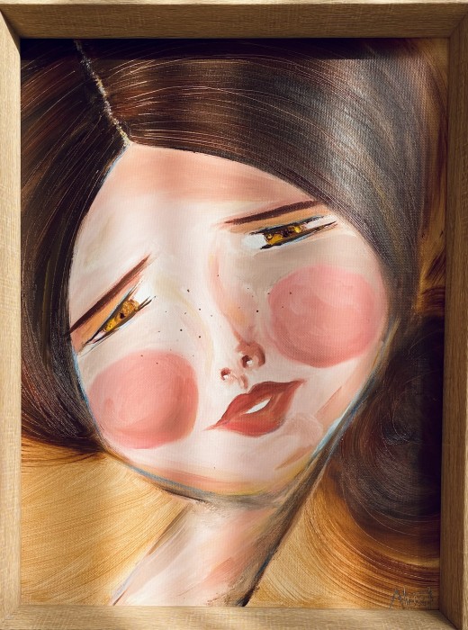 Pictura Adina - Colectia Voiceless, Ramă Lemn Inclusă