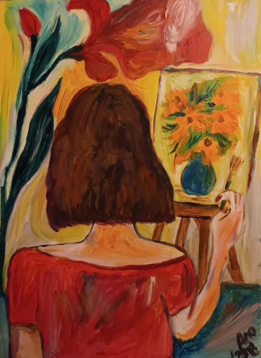 Pictura Femeie Pictand