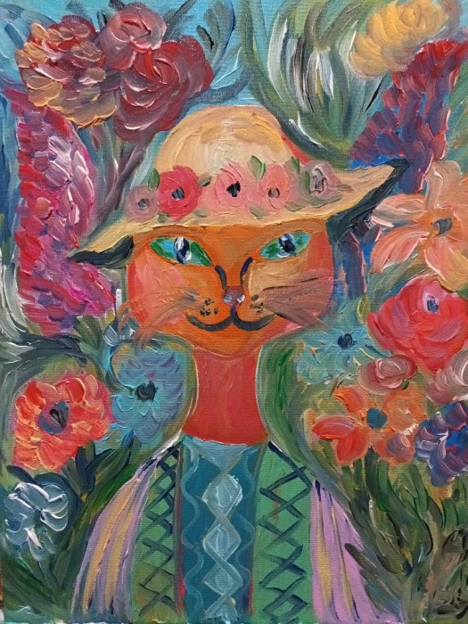 Pictura Lady Cat In The Garden
