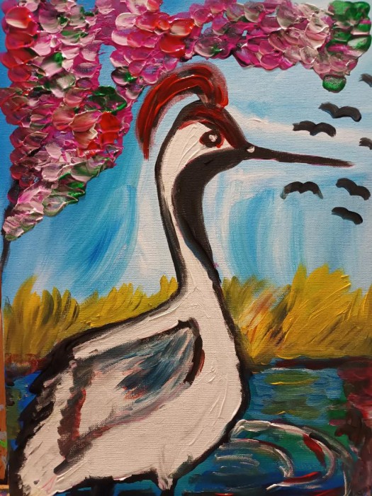 Pictura Peisaj Cu Cocori