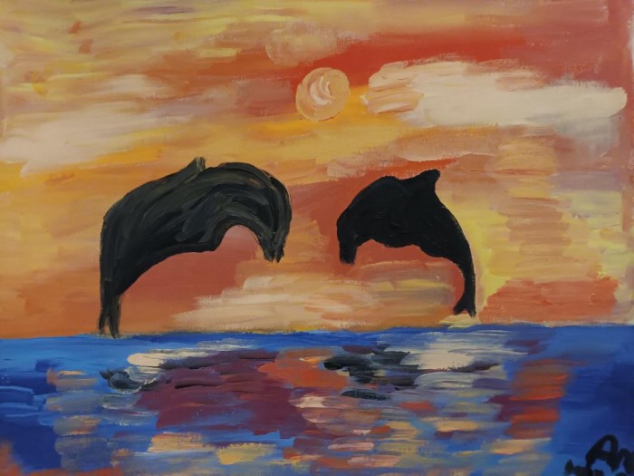 Pictura Delfini In Zare