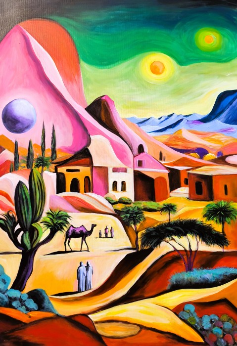 Pictura Pink Sahara-Din Seria Abstract Sahara