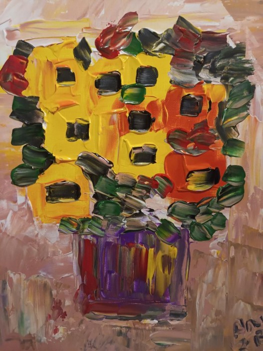 Pictura Flori Galbene Si Portocalii Pictura Flori Galbene Si Portocalii