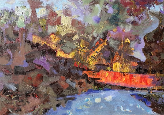 Pictura Pământ, Apă, Foc