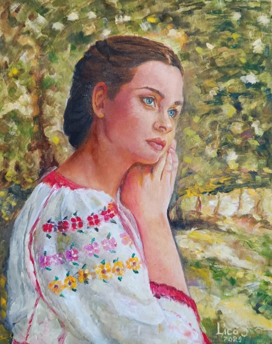 Pictura Cu Bujori In Obrajori