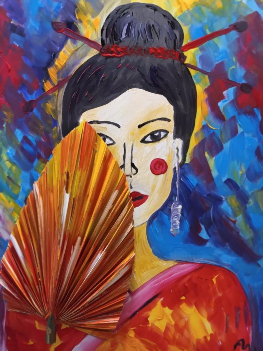 Pictura Gheisa Cu Evantai 2