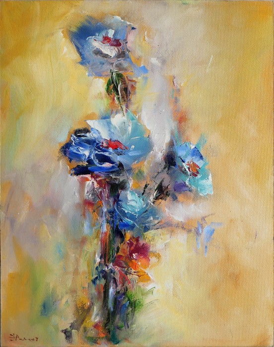 Pictura Flori Albastre