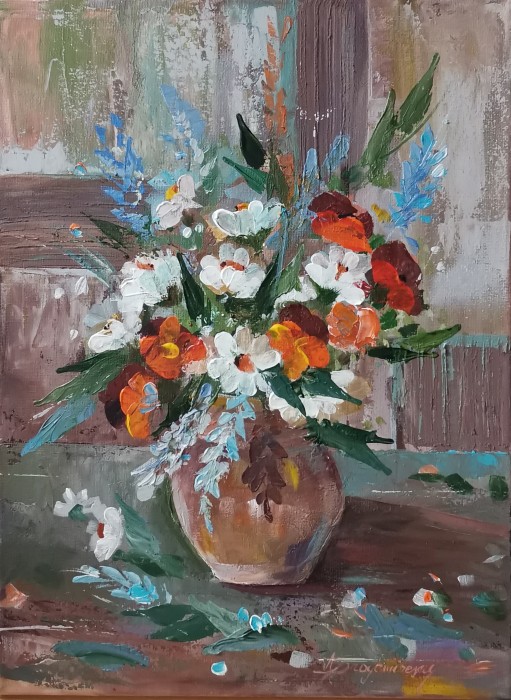 Pictura Flori În Vas De Lut