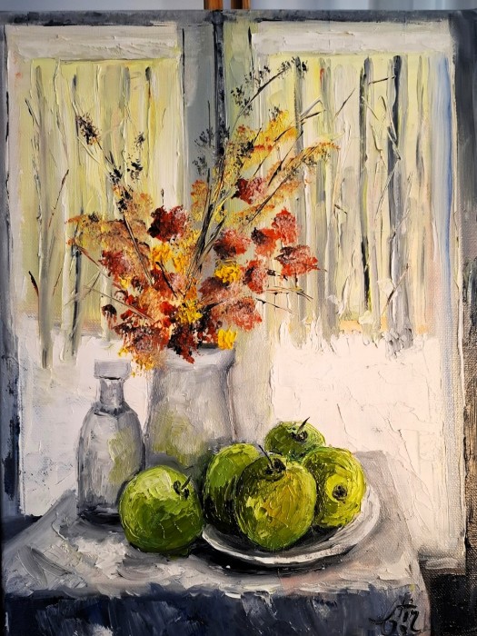 Pictura Zori De Zi Cu Mere Verzi