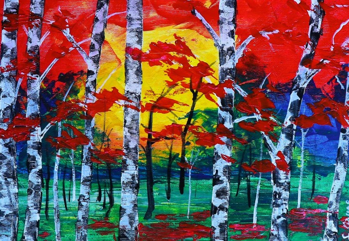 Pictura Printre Mesteceni