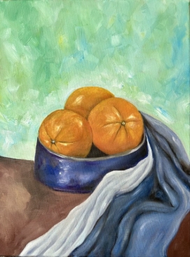 Oranges On A Blue Bowl Pictura Oranges On A Blue Bowl Pictura