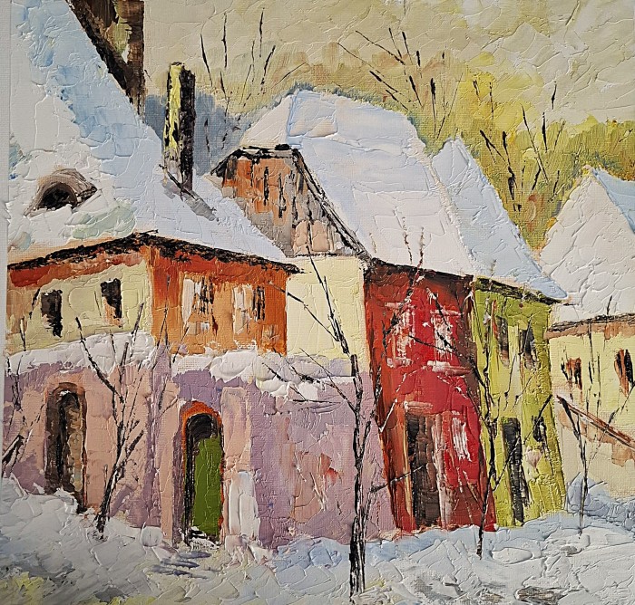 Pictura Iarnă Pe Strada Mea