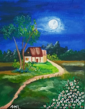 Seara Cu Luna Pictura Seara Cu Luna Pictura