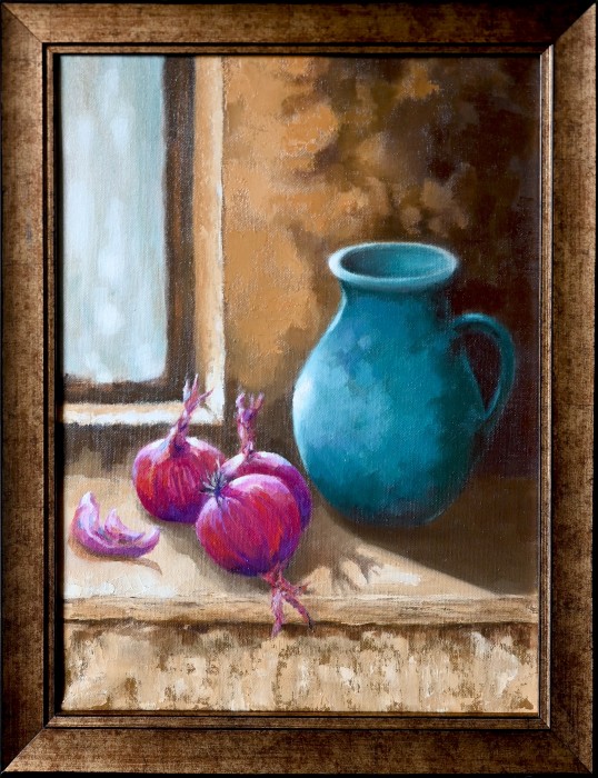 Pictura Interior Cu Vas Albastru
