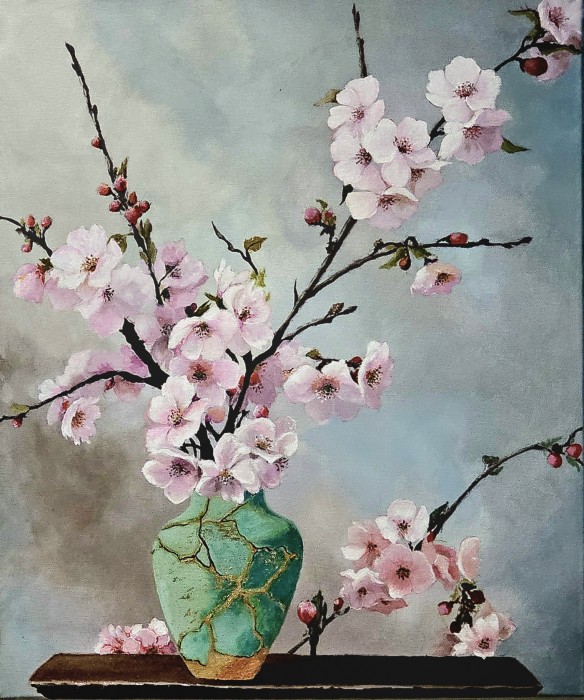 Pictura Kintsugi Vase With Cherry Blossoms